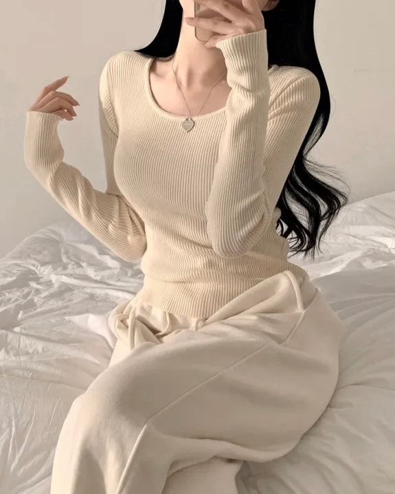 Alina Square-Neck Knit Top