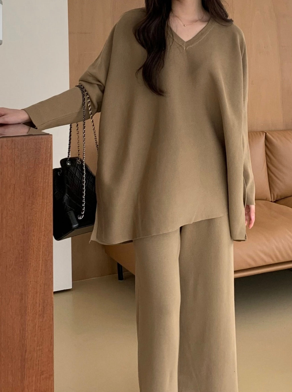 Latte Loose Two-Piece Set