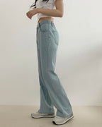 [S,M,L] Cool Front-Pintuck Semi Flare Jeans
