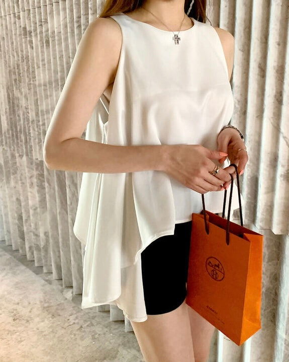 Flared Sleeveless Blouse