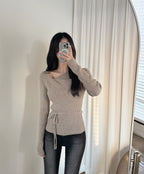 Yuri Ribbed String Knit Top