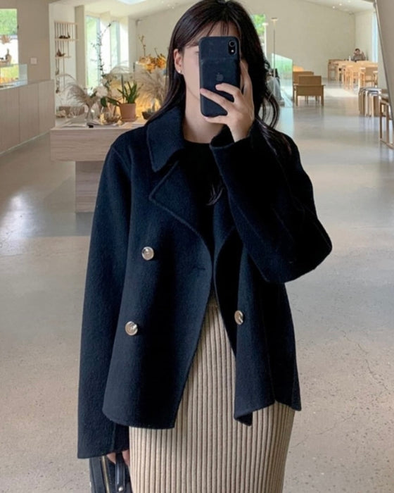 Double 90% Wool Short Coat