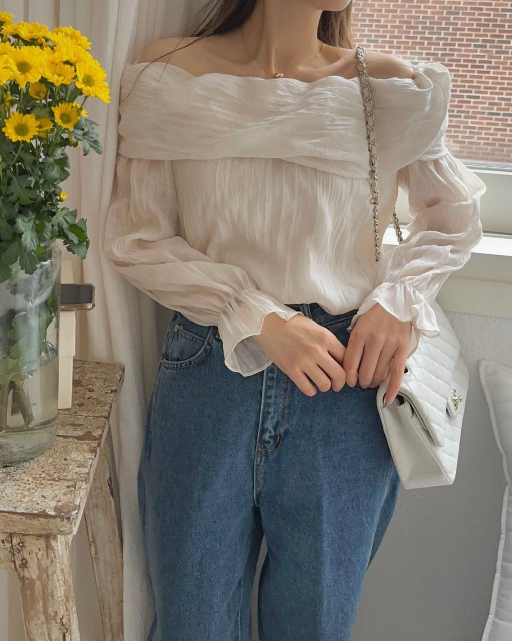 Piano Off-Shoulder Blouse