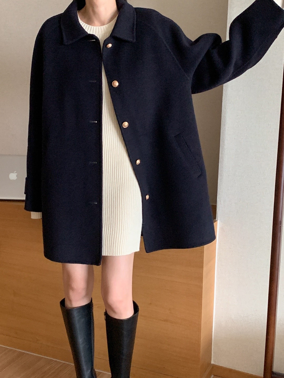 Premium Clair Wool Coat with Inner Padded Vest
