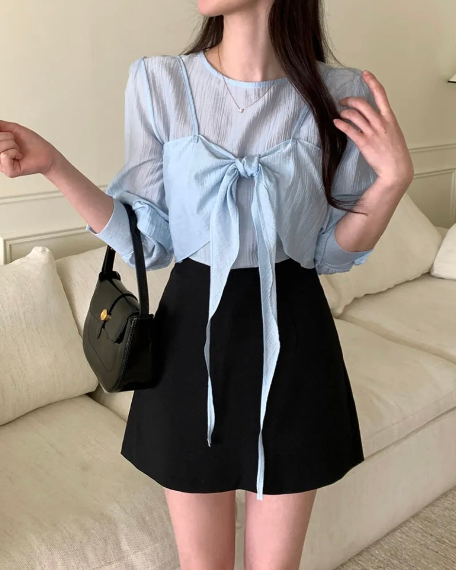 Ribbon Bustier Blouse