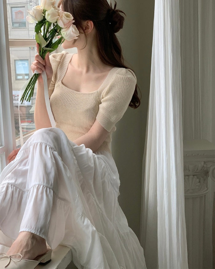 Shiny Cancan Maxi Skirt