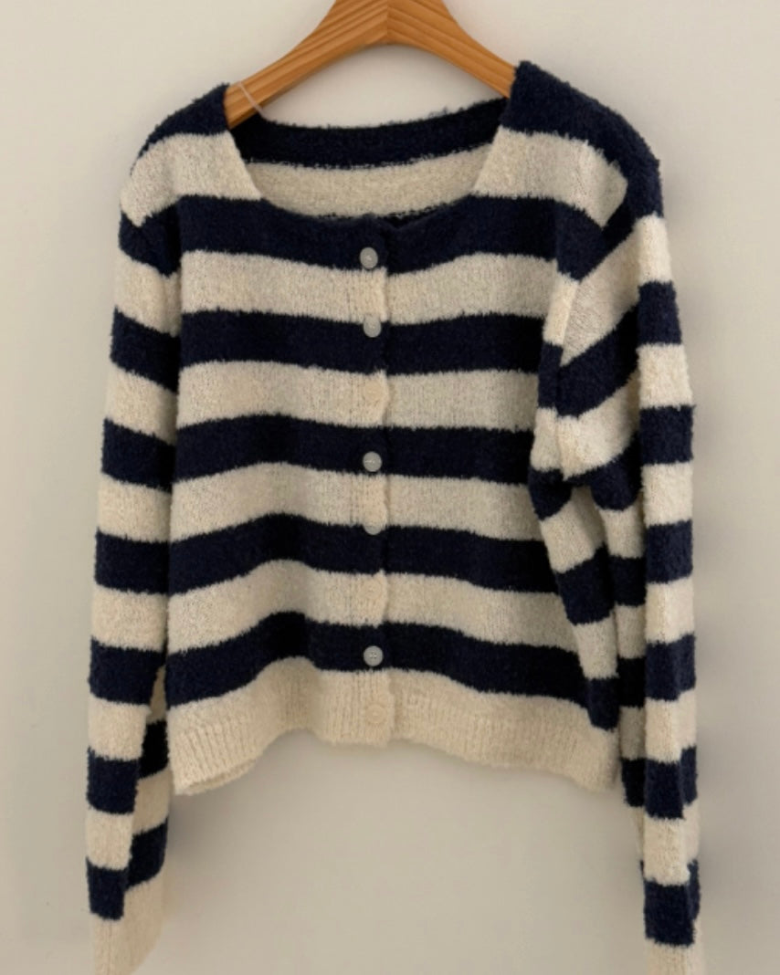 Boucle Striped Cardigan