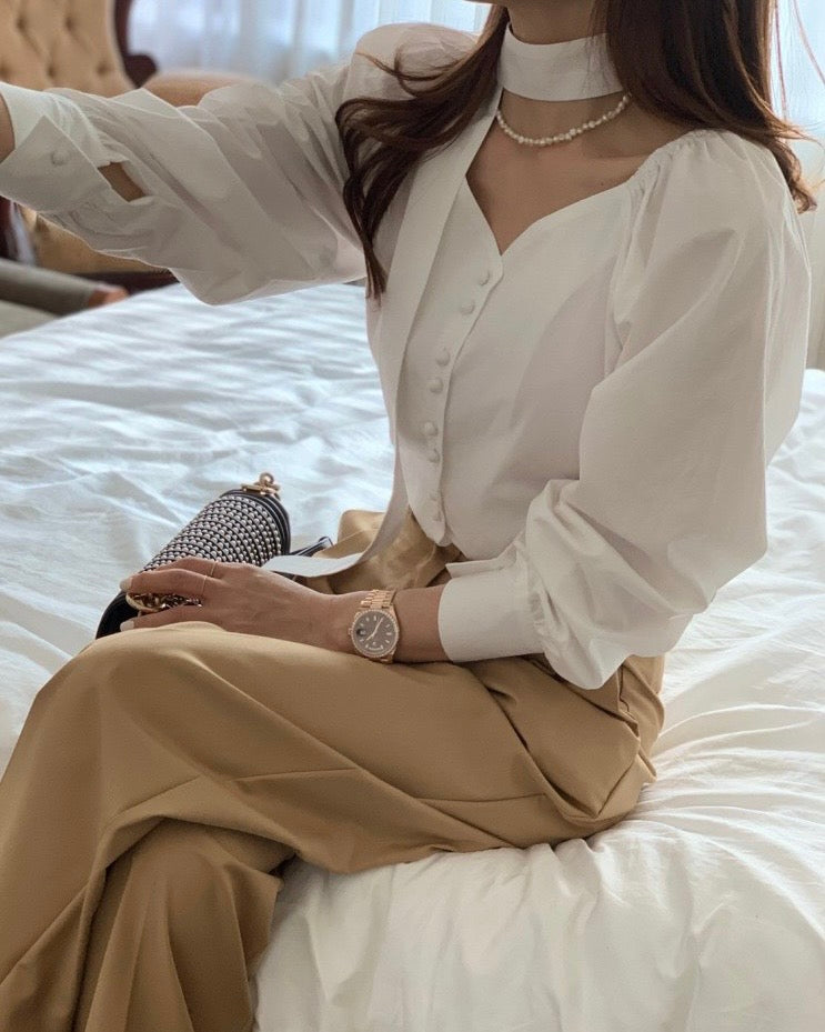 Hershey Tie Blouse