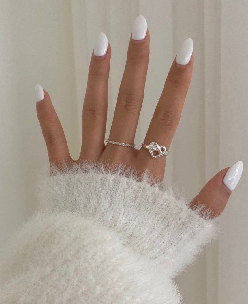 Snowflake Silver Chain Ring