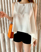 Flared Sleeveless Blouse
