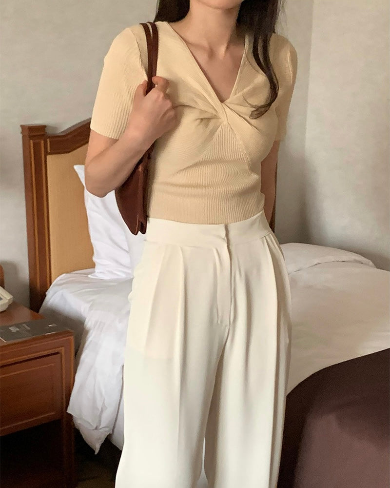 Twist Short Sleeves Knit