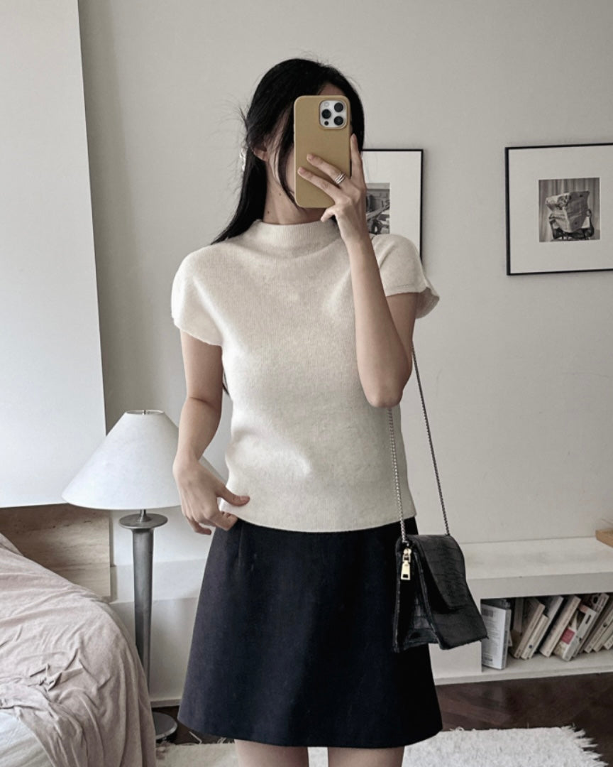 Cashmere Wool Half-Neck Knit