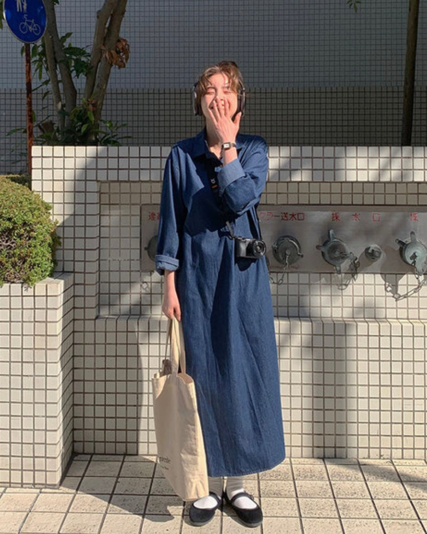 Denim Overfit Maxi Dress