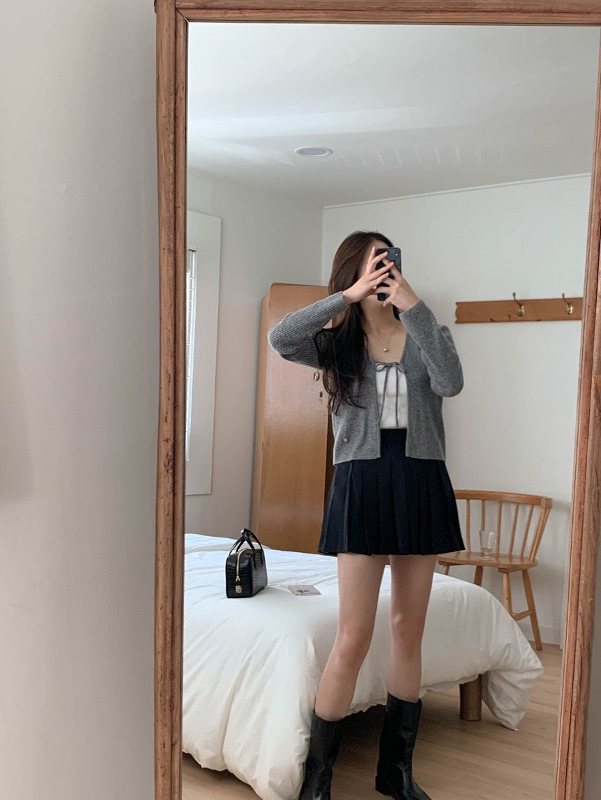 Cashmere Wool Ribbon Cardigan