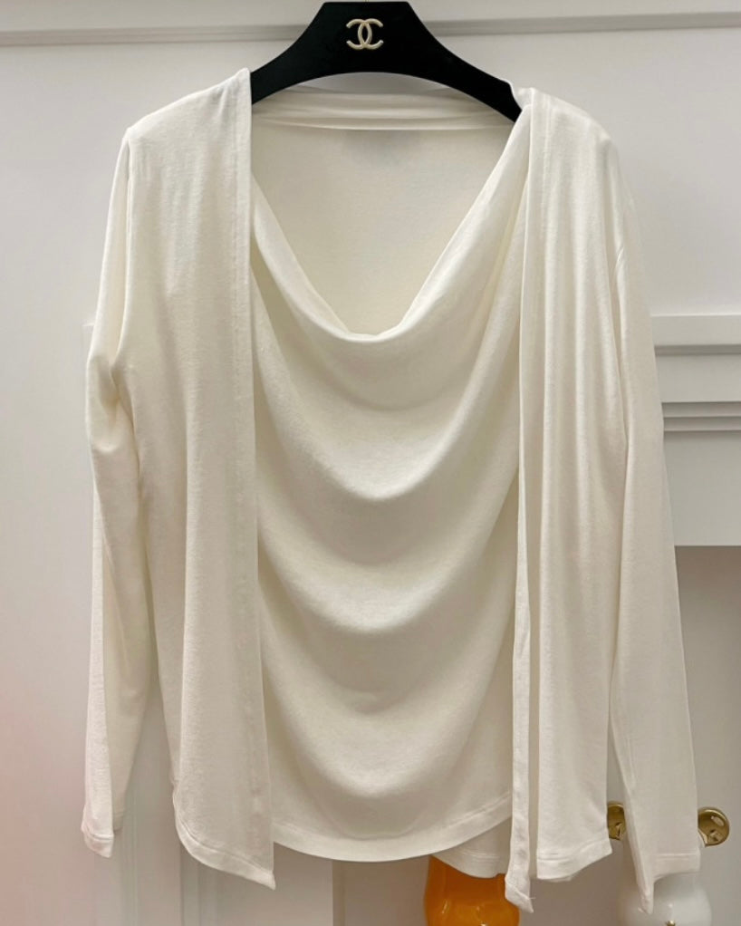 Drape Wool Cardigan Set