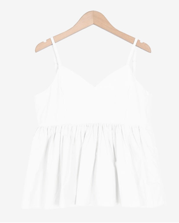 Shirring Adjustable Strap Blouse