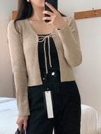 Cashmere Wool Ribbon Cardigan