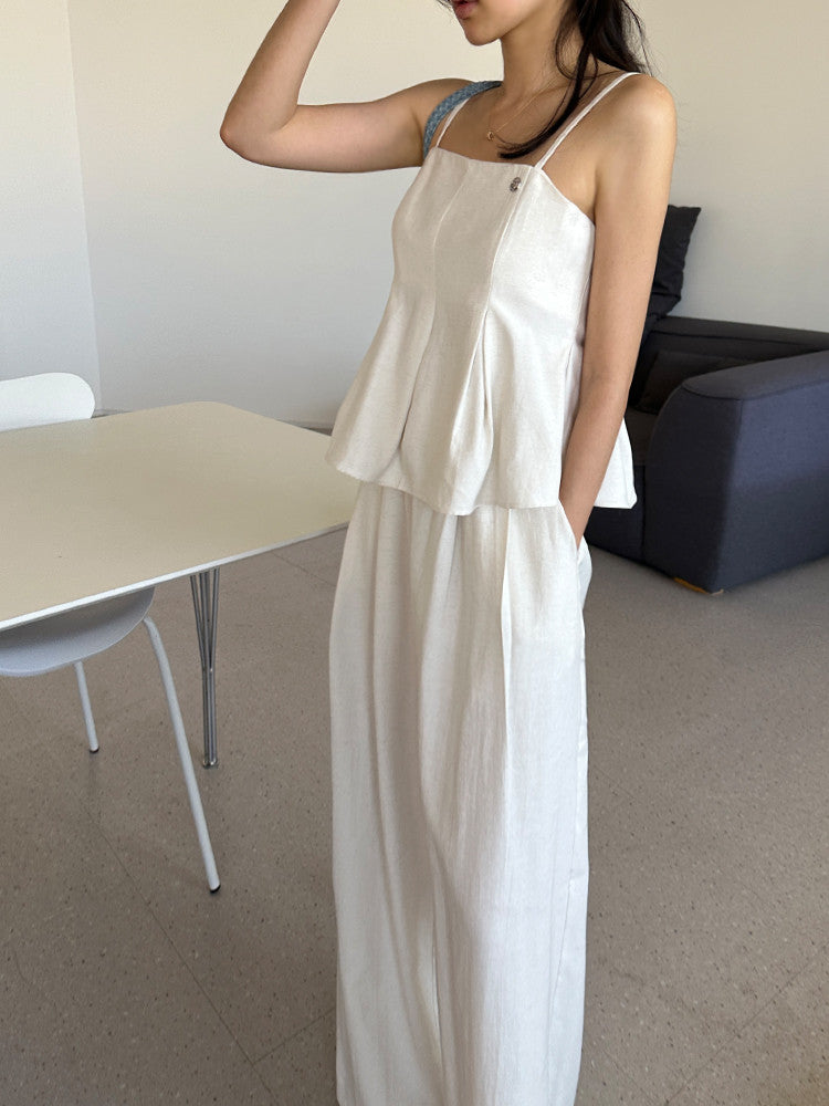 [ Sale Excluded ] Linen Pintuck Two-Piece Set