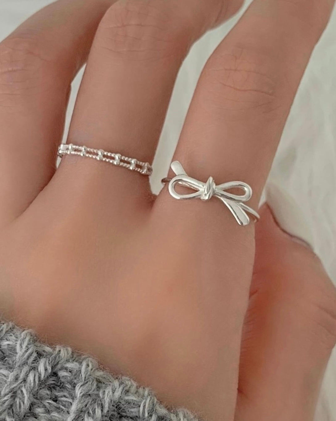 Ribbon Silver Ring