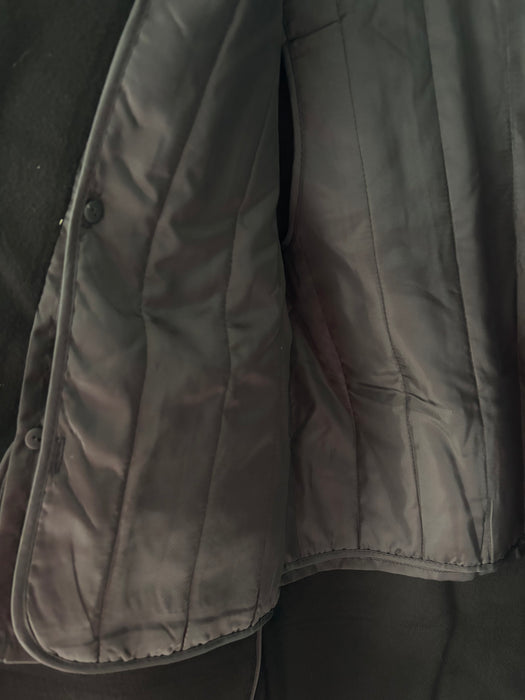 Black 100% Wool Jacket with Padded Vest