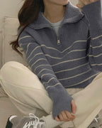 Striped Half Zip-Up
