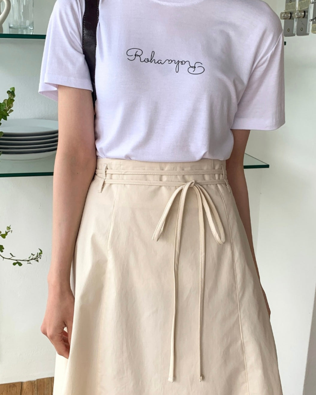 Cotton Ribbon String Skirt