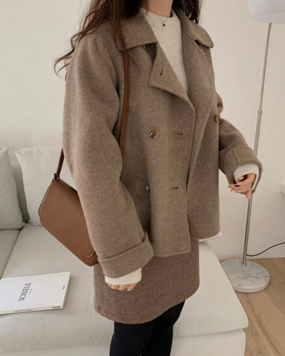 Double 90% Wool Short Coat