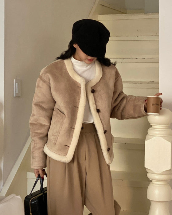 Stitch Shearling Jacket - 60% Wool