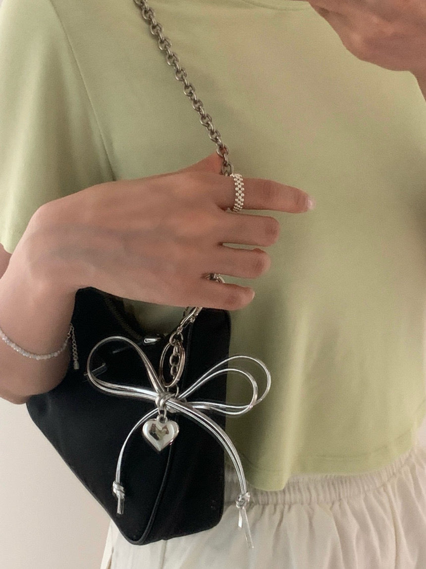Silver Ribbon Keyring