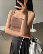 Square-Neck Knit Sleeveless