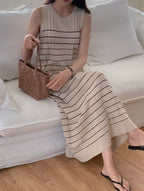Striped Pleats Dress