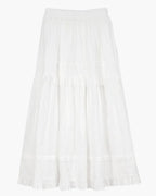 Dobby Ruffle Cotton Skirt