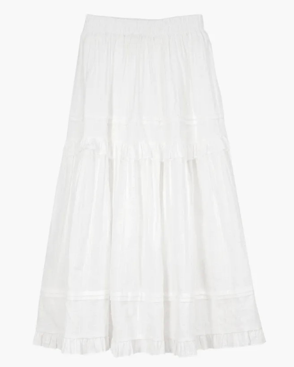 Dobby Ruffle Cotton Skirt