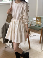 [ Pre-order ] Shirring Cancan Midi Dress