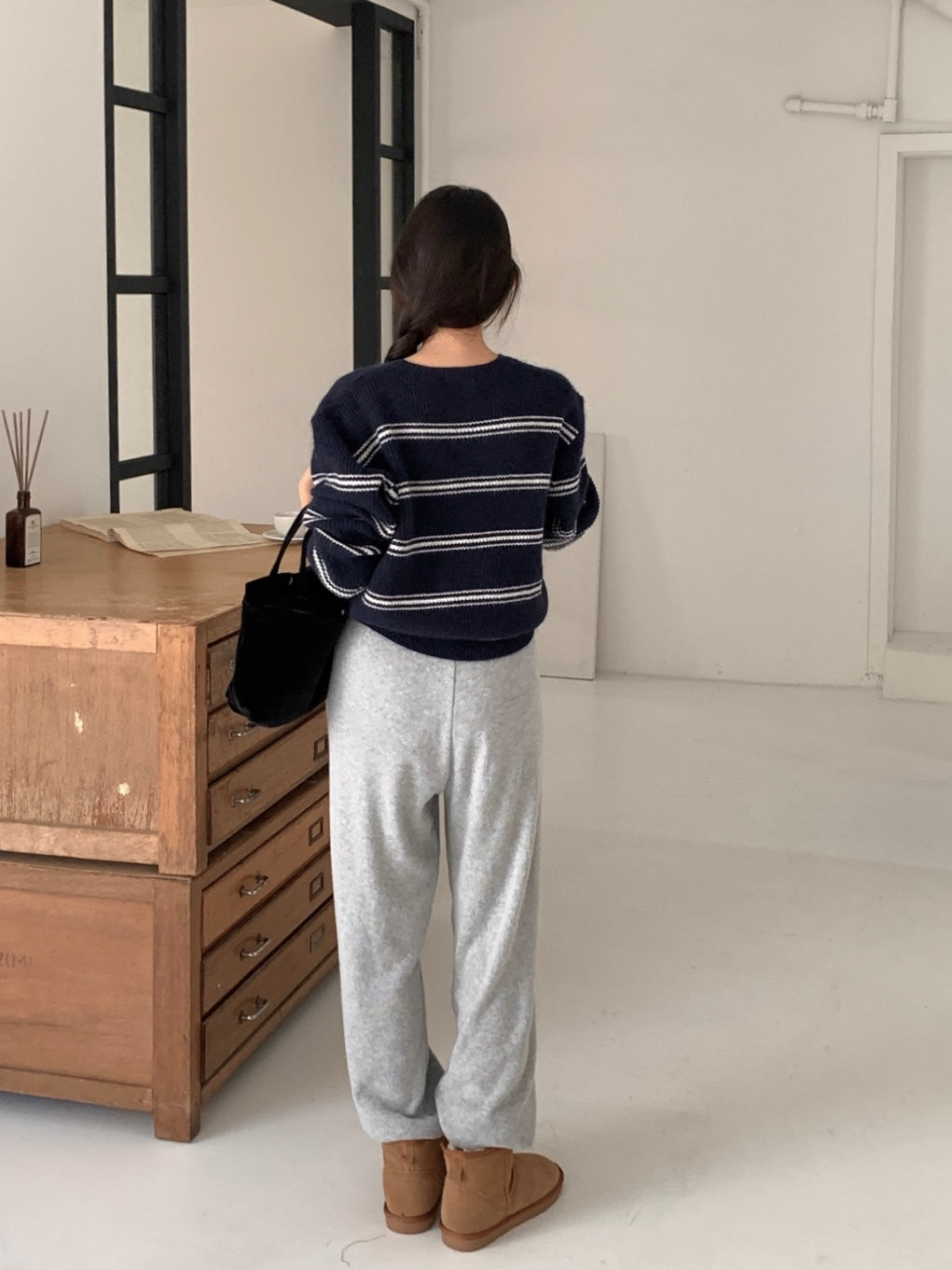 Pipi Striped Knit & Shawl Set