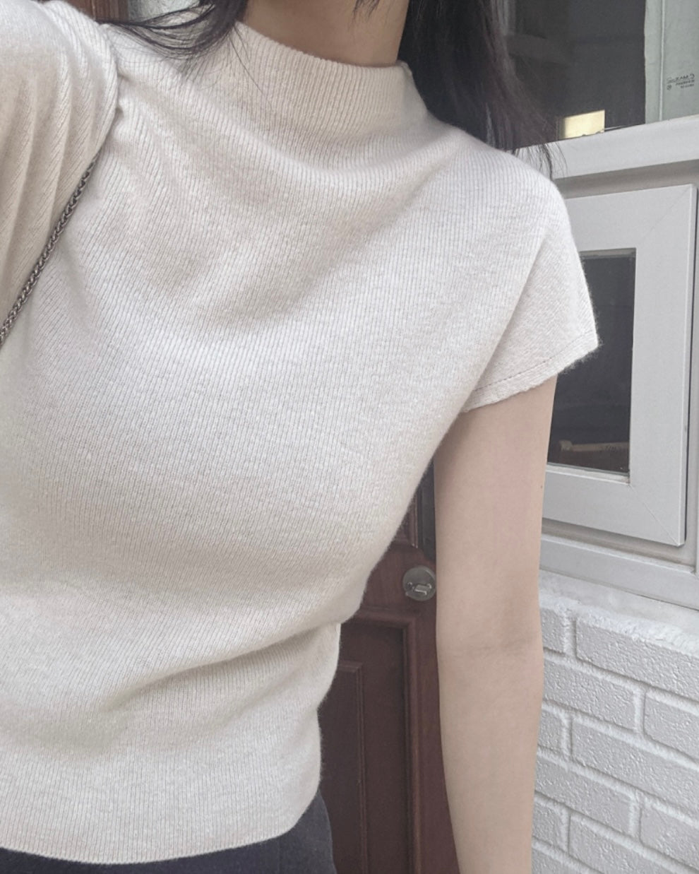 Cashmere Wool Half-Neck Knit