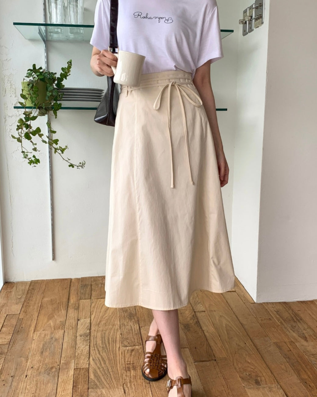 Cotton Ribbon String Skirt