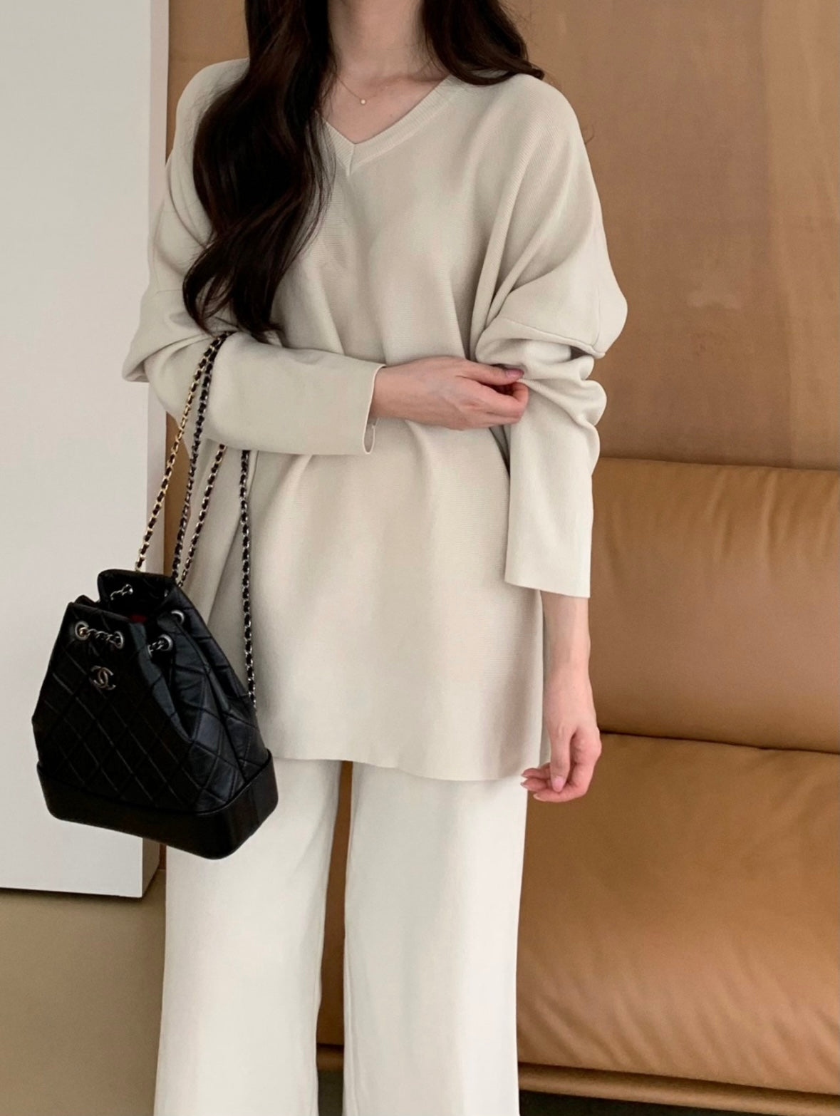 Latte Loose Two-Piece Set