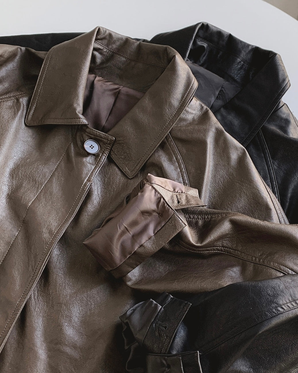 Roel Leather Half Jacket