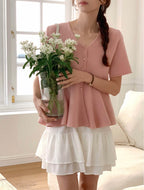 Flared Knit Blouse