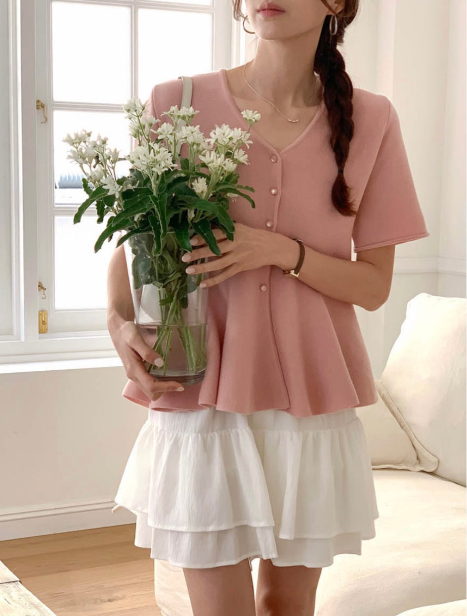 Flared Knit Blouse