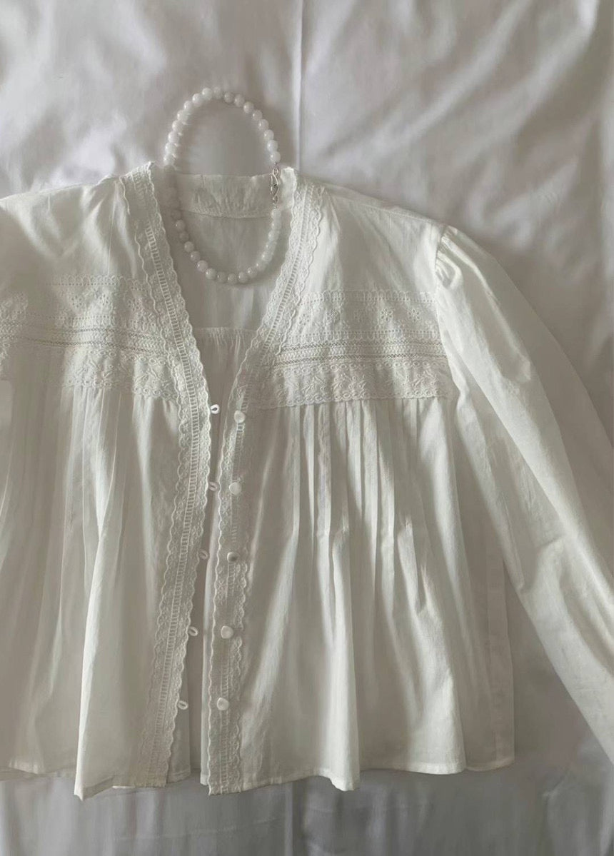 Margaux Lace Trim Blouse