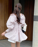 [ Pre-order ] Back Strap Shirt Mini Dress