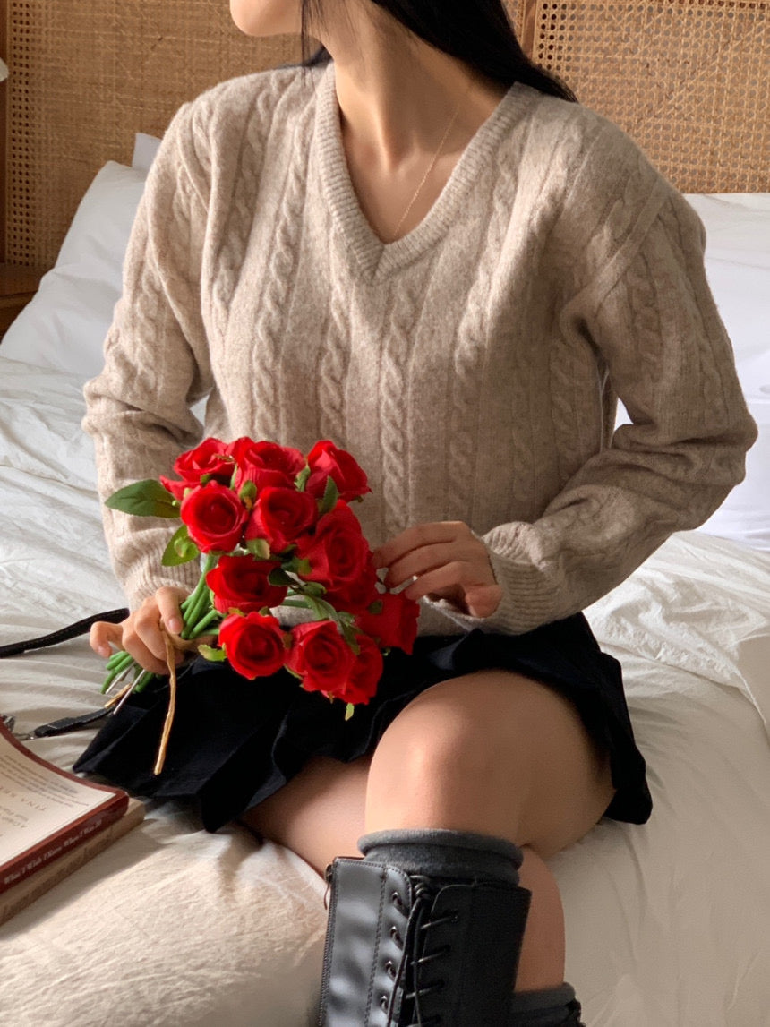 Mocha Cable Knit