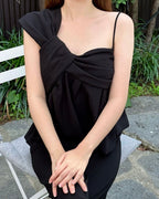 One Shoulder Twist Blouse