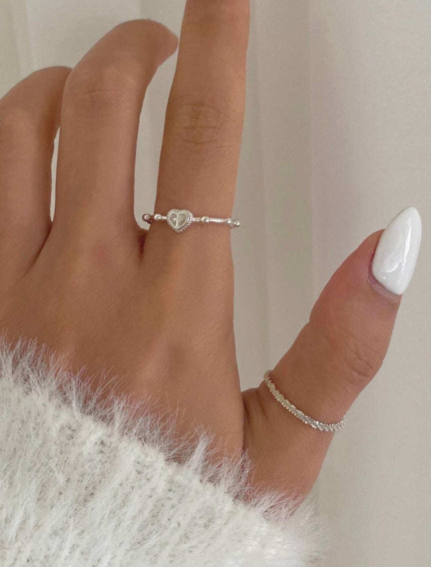 Snowflake Silver Chain Ring