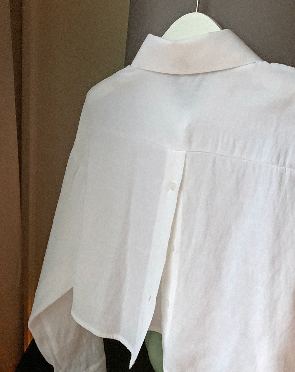 Back Button Cotton Blouse