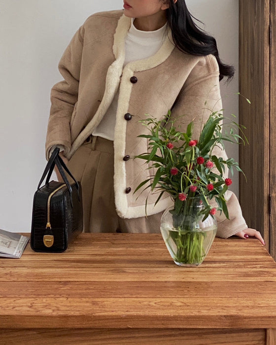 Stitch Shearling Jacket - 60% Wool