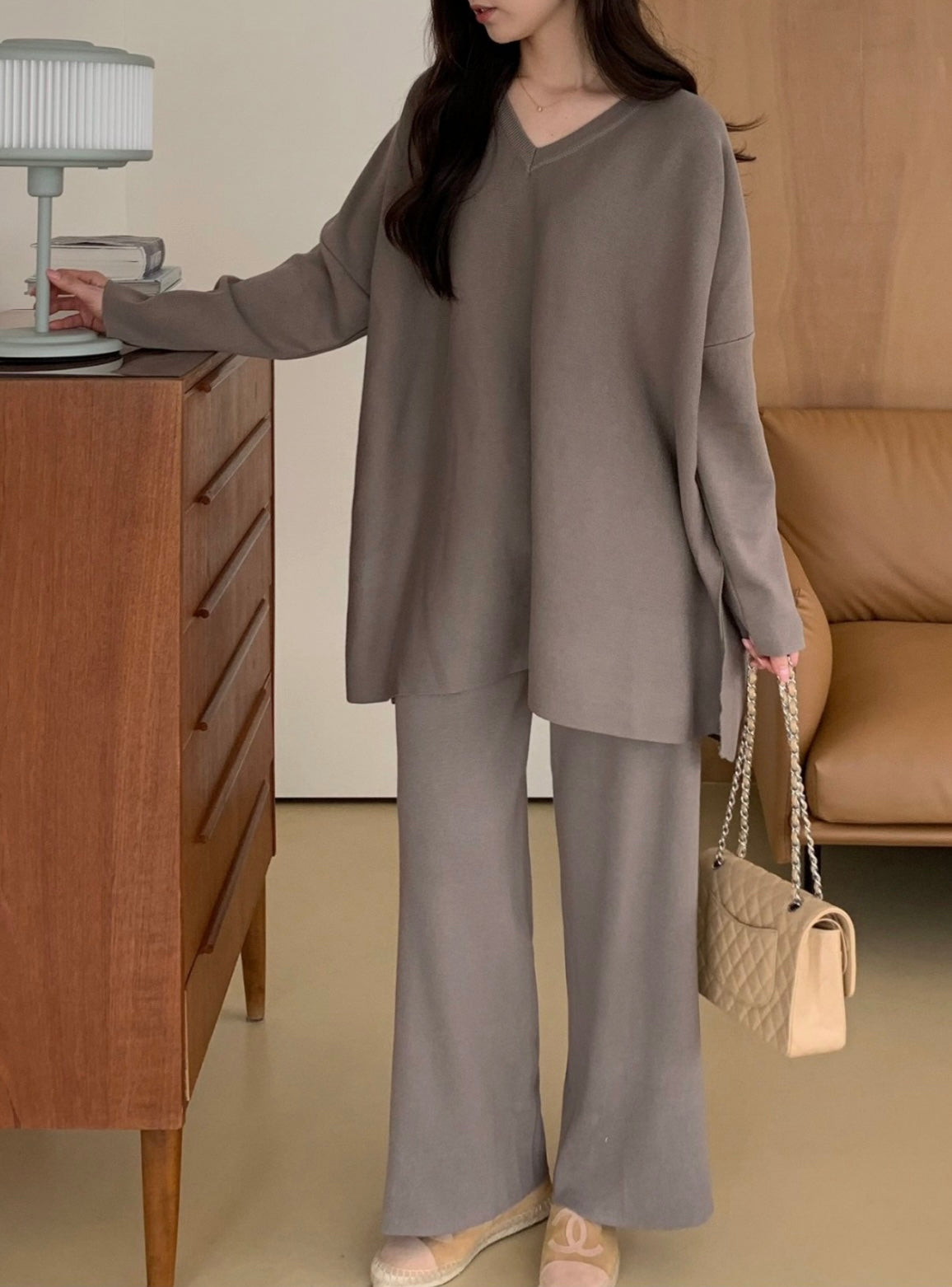 Latte Loose Two-Piece Set