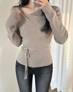 Yuri Ribbed String Knit Top